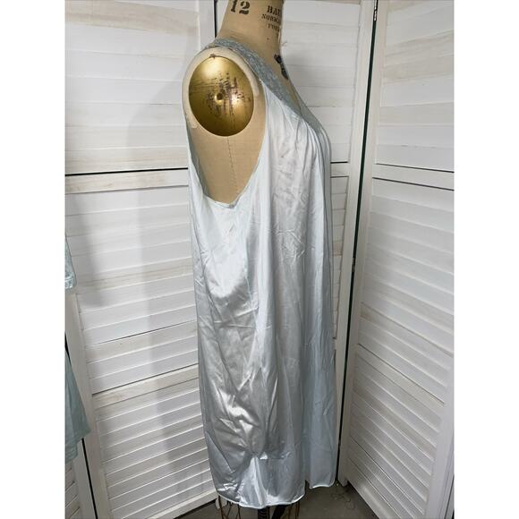 Vanity Fair 60s 70s Vintage Green Nylon Lace Trim Robe Nightgown Set Sz Medium - Picture 4 of 14